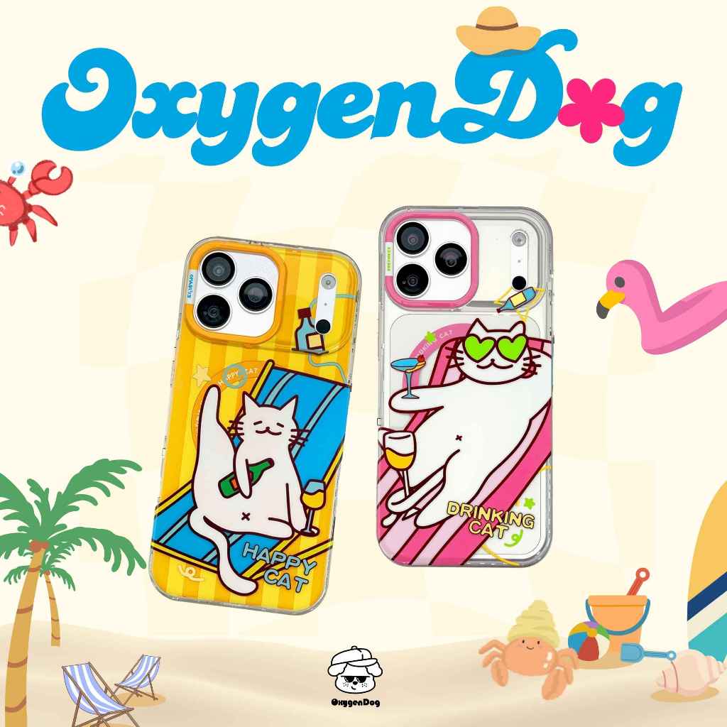Oxygendog case เคสไอโฟน ลายการ์ตูน For iPhone 17ProMax 17Pro 17 16 ProMax 16 15 14 13 ชาร์จไร้สาย