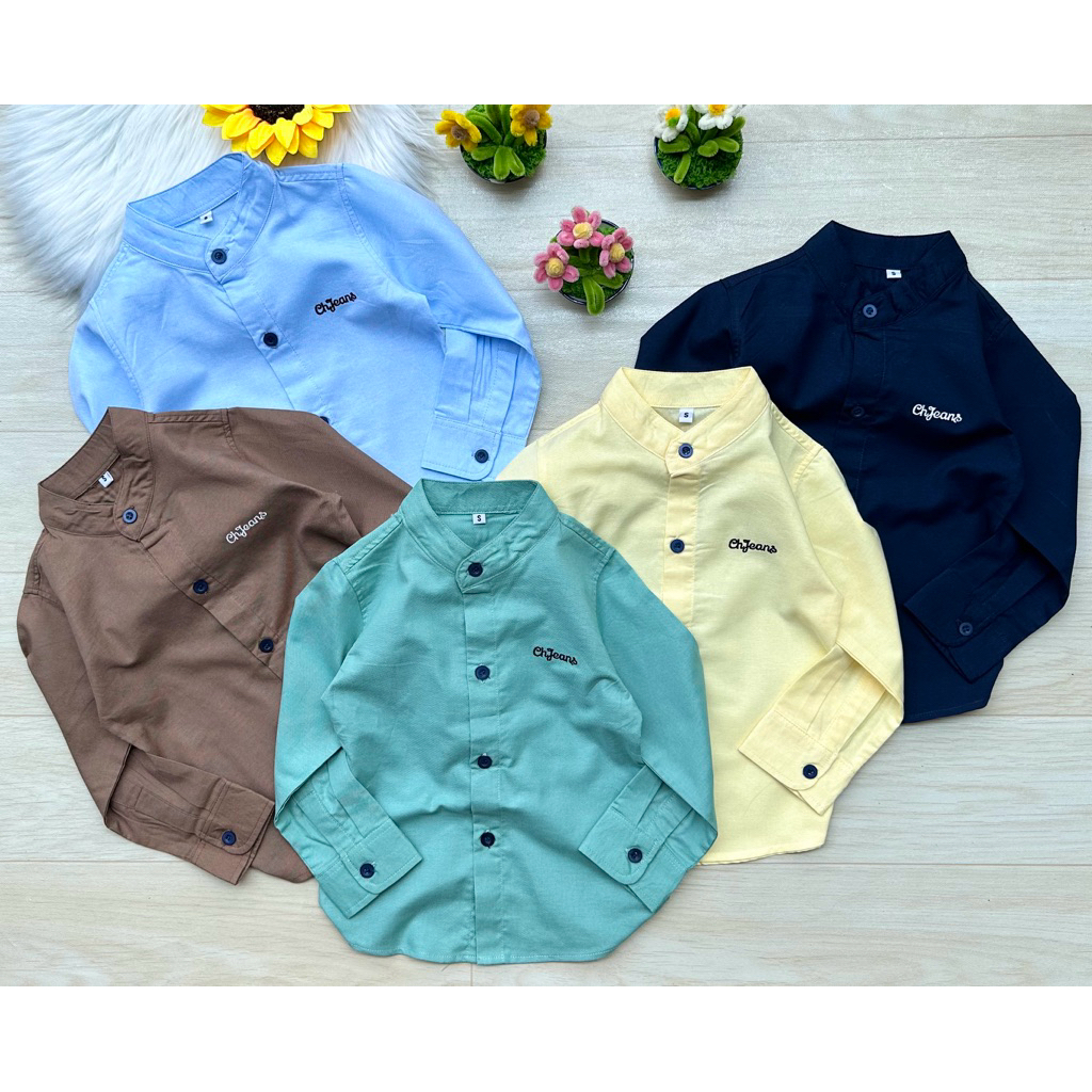 เสื้อเชิ้ตแขนยาวเด็กคอจีน