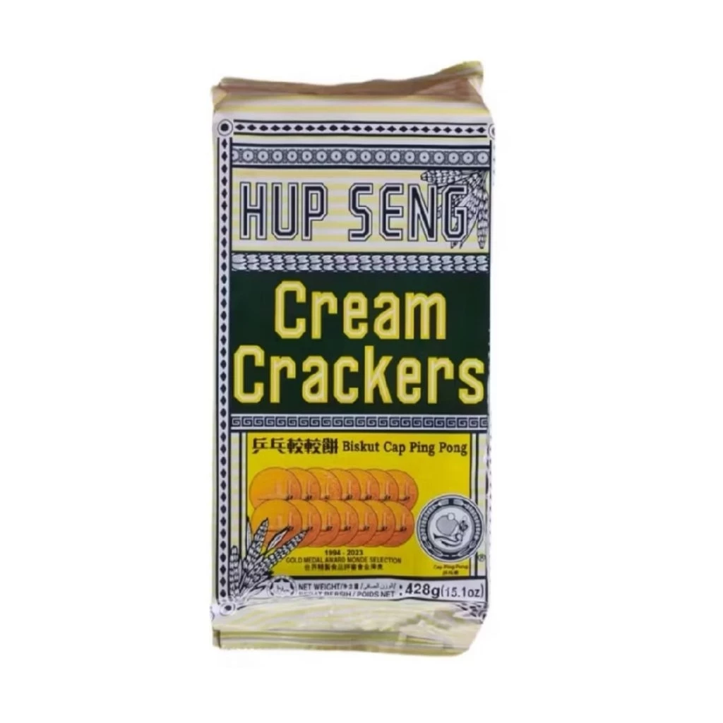 (ยกลัง) HUP SENG Cream/Sugar Cracker รสจืด/น้ำตาล น้ำหนัก 428 กรัม แครกเกอร์ยอดนิยม