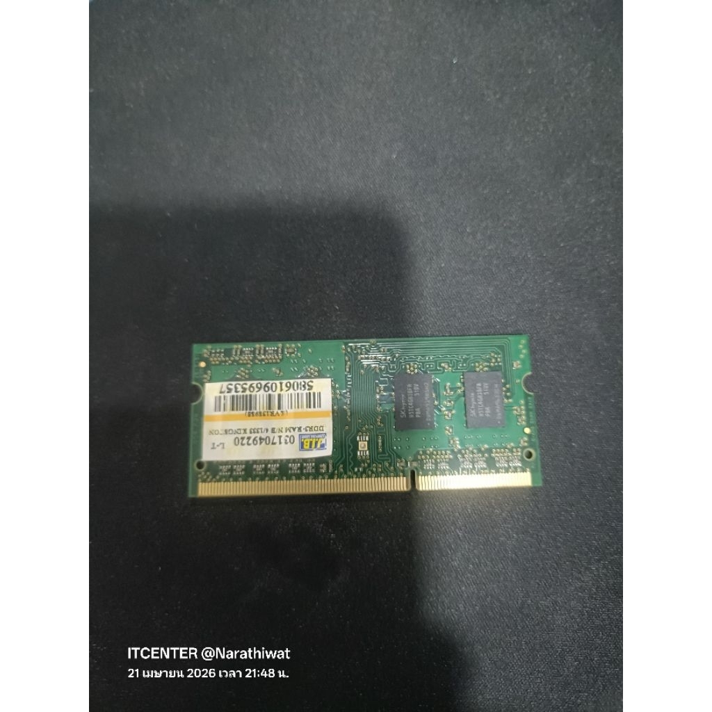 พร้อมส่ง​ มือสอง​ แรม​ N/B DDR3 4​ GB.​ BUS​ 1333​ Kingston