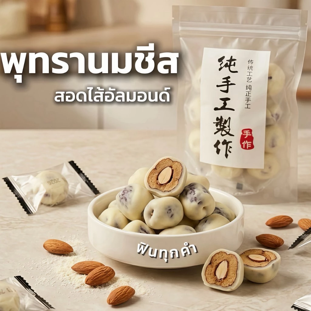 พุทราจีนสอดไส้อัลมอลล์ 500 กรัม หอม หวาน กรอบละมุน! ราคาพิเศษวันนี้ #ของว่างสุขภาพทานเล่นสุดปัง
