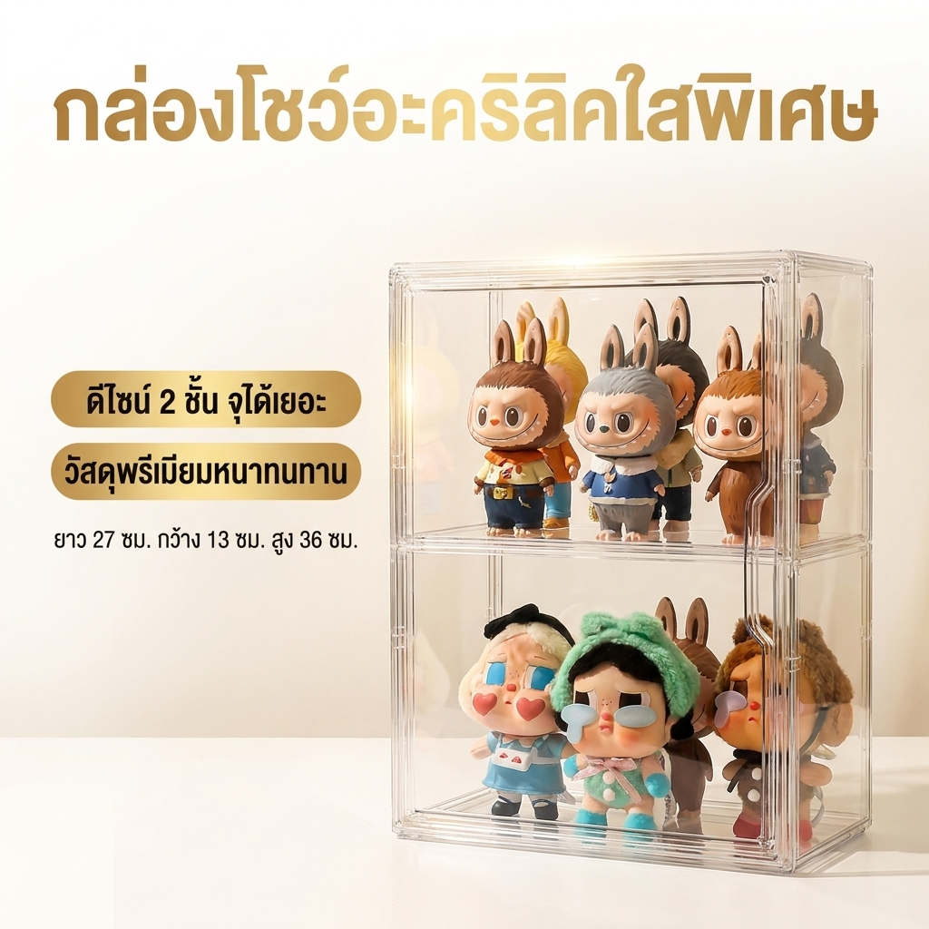 ตู้โชว์ติดผนังโปร่งใสหนาแข็ง กันฝุ่นป้องกันความชื้น สำหรับ Crybaby Winter Melody ตุ๊กตาบลายด์คอลเลกชัน