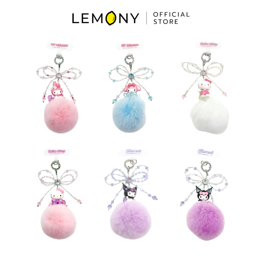 LEMONY กล่องจุ่มสายคล้องโทรศัพท์ซานริโอ้ ซีรีส์ Love Bow ขนาด 14 ซม. Sanrio Collection