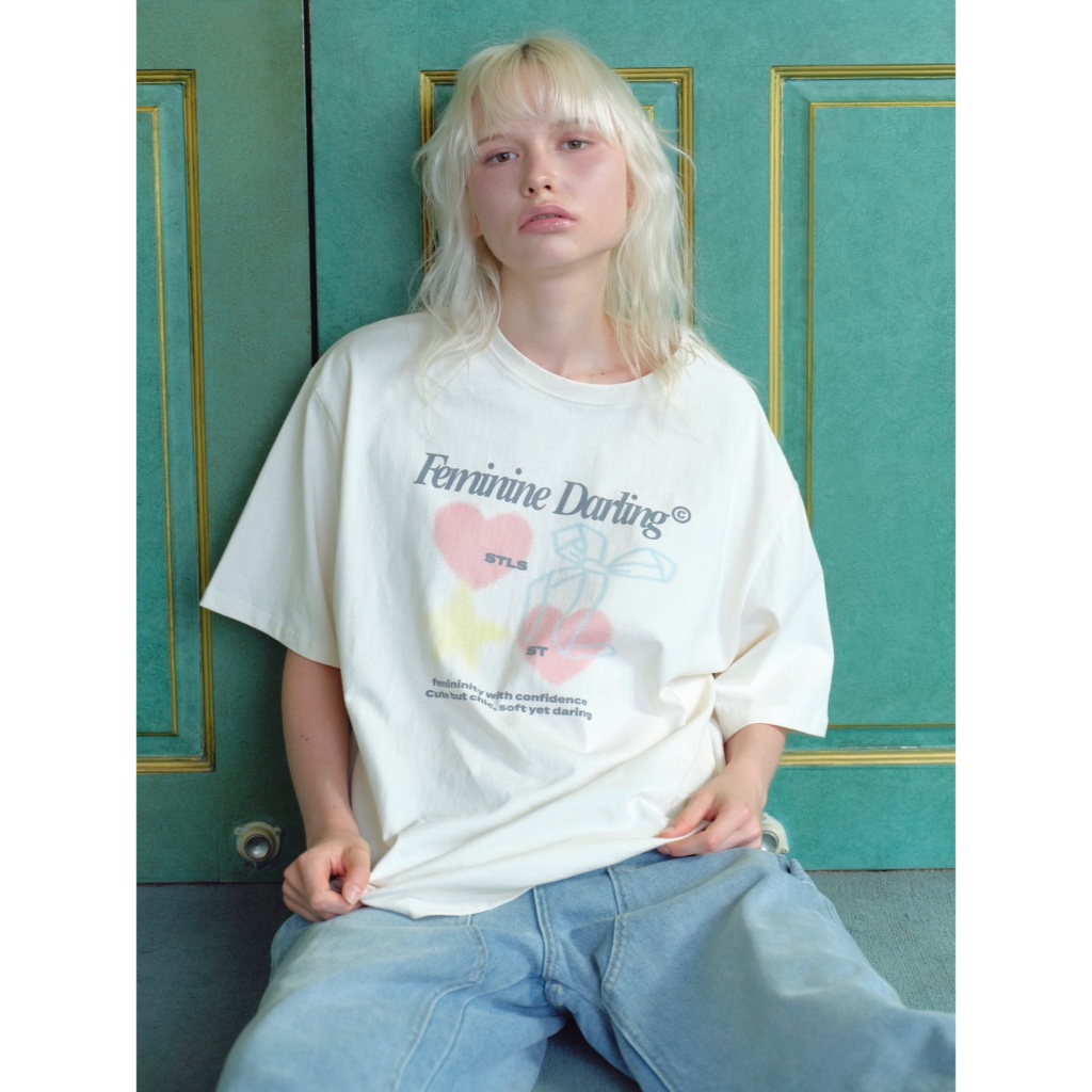 Stylist_shop |  Animal / Cherry / Bow /Typo / Eternal Sunshine Series Tee Oversized Tee by Stylist รูปที่ 3