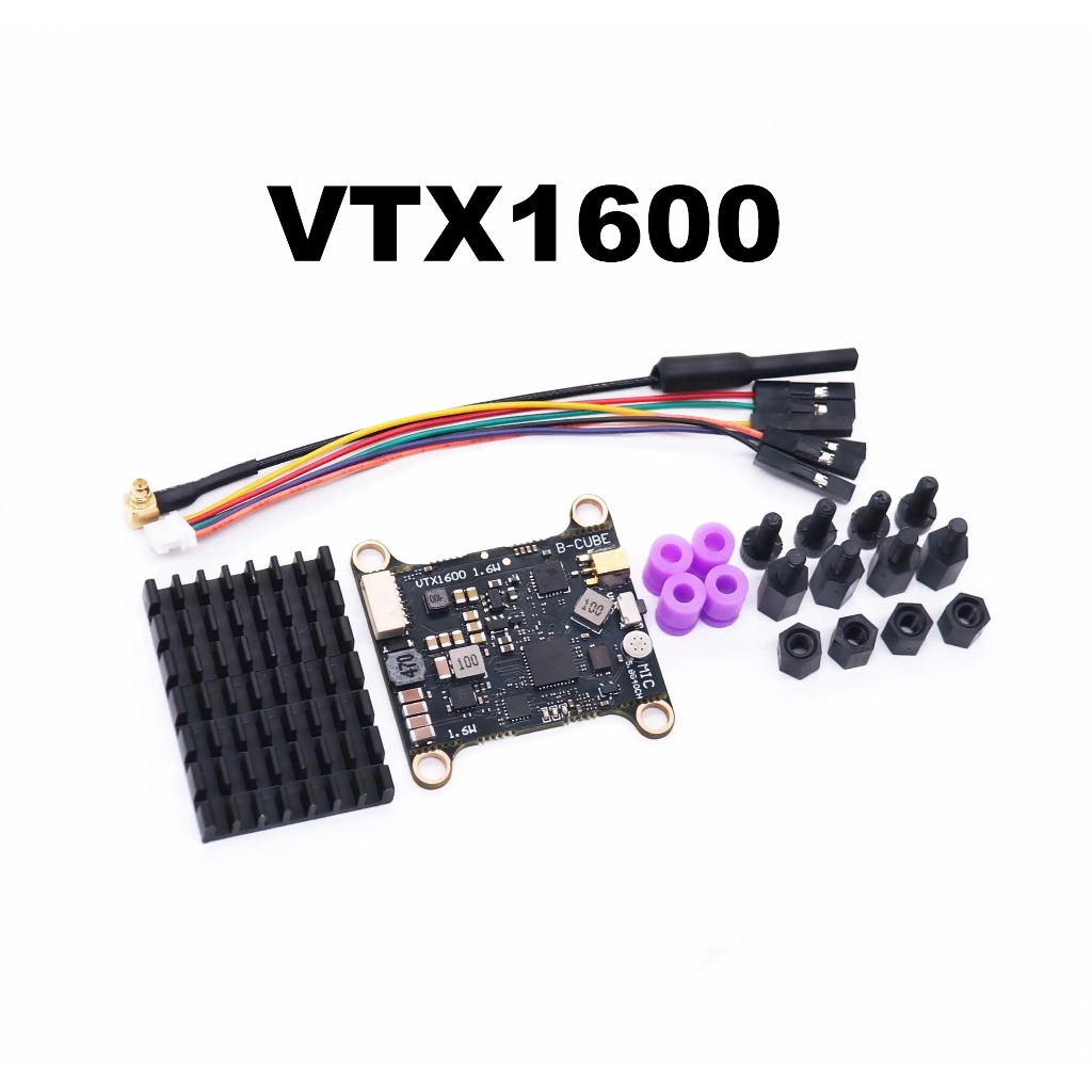 ตัวส่งภาพ FPV Analog BCUBE 5.8G VTX 1600mW 48CH input 7-26V ปรับกำลังส่งได้ สำหรับโดรน เครื่องบิน