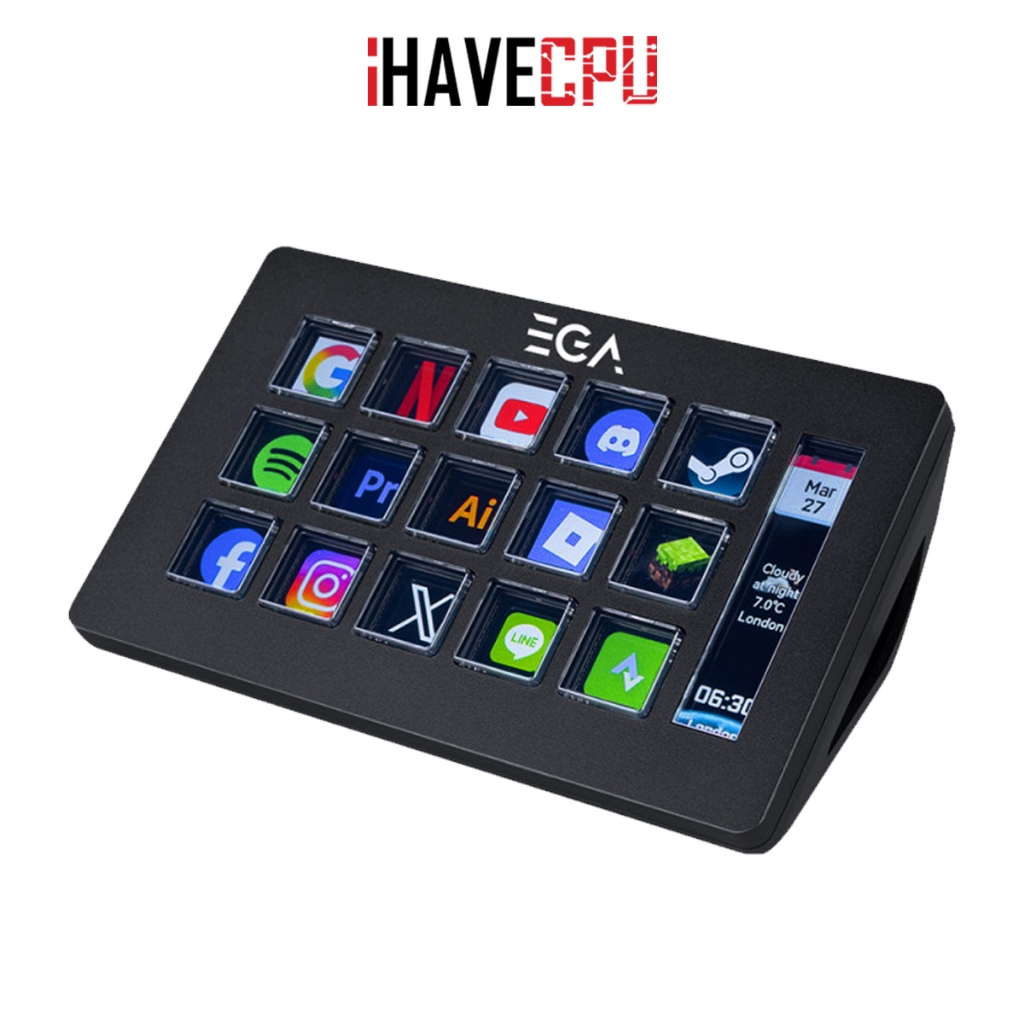 แผงปุ่มคุมระบบ (stream deck) iHAVECPU EGA DK1 PRO