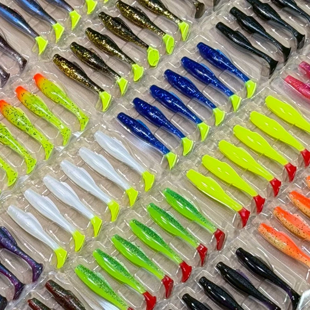 เหยื่อปลายางทรงนิยม 2.5นิ้ว 6.5cm 6ชิ้น/แพ็ค เหยื่อยาง ทรงสลิม เหยื่อปลอม