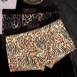 【แพ็ก 4 ตัว】ชุดชั้นในผู้ชายผ้าไนลอน Jacquard ลายเสือดาว ระบายอากาศ แห้งเร็ว สำหรับฤดูร้อนและโฟร์ซีซั่นส์ ผู้ใหญ่