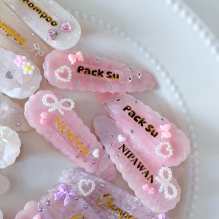 สีเข้าใหม่อัพเดต🥨กิ๊บติดชื่อไม่จำกัดตัวอักษร กิ๊บหินอ่อน ขนาด 7 cm➿