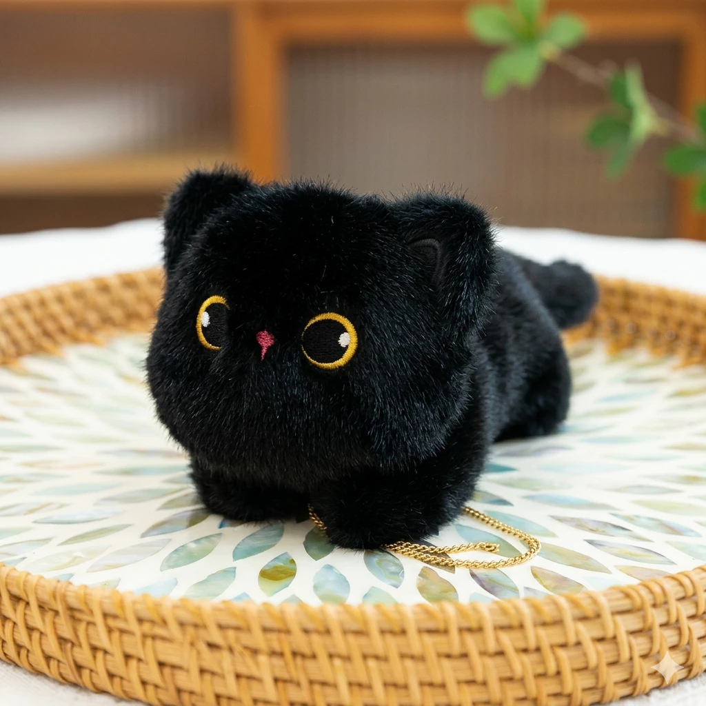 ตุ๊กตาแมวดำแม่เหล็ก เขียนการ์ดอวยพรได้ ของขวัญวันครบรอบ ขวัญวันเกิด ของขวัญวันปัจฉิม