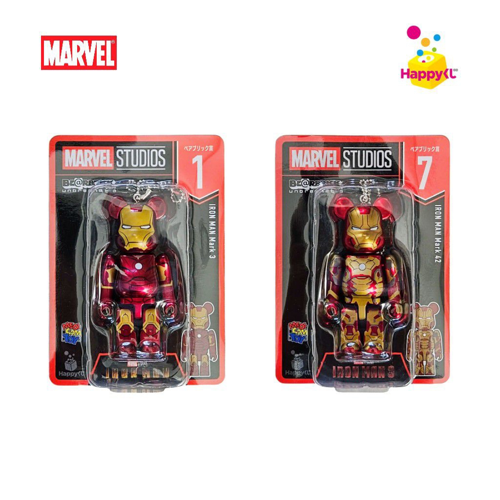 Bearbrick Unbreakable Marvel Iron Man Mark 3 Mark 42 Happy Kuji Medicom Toy