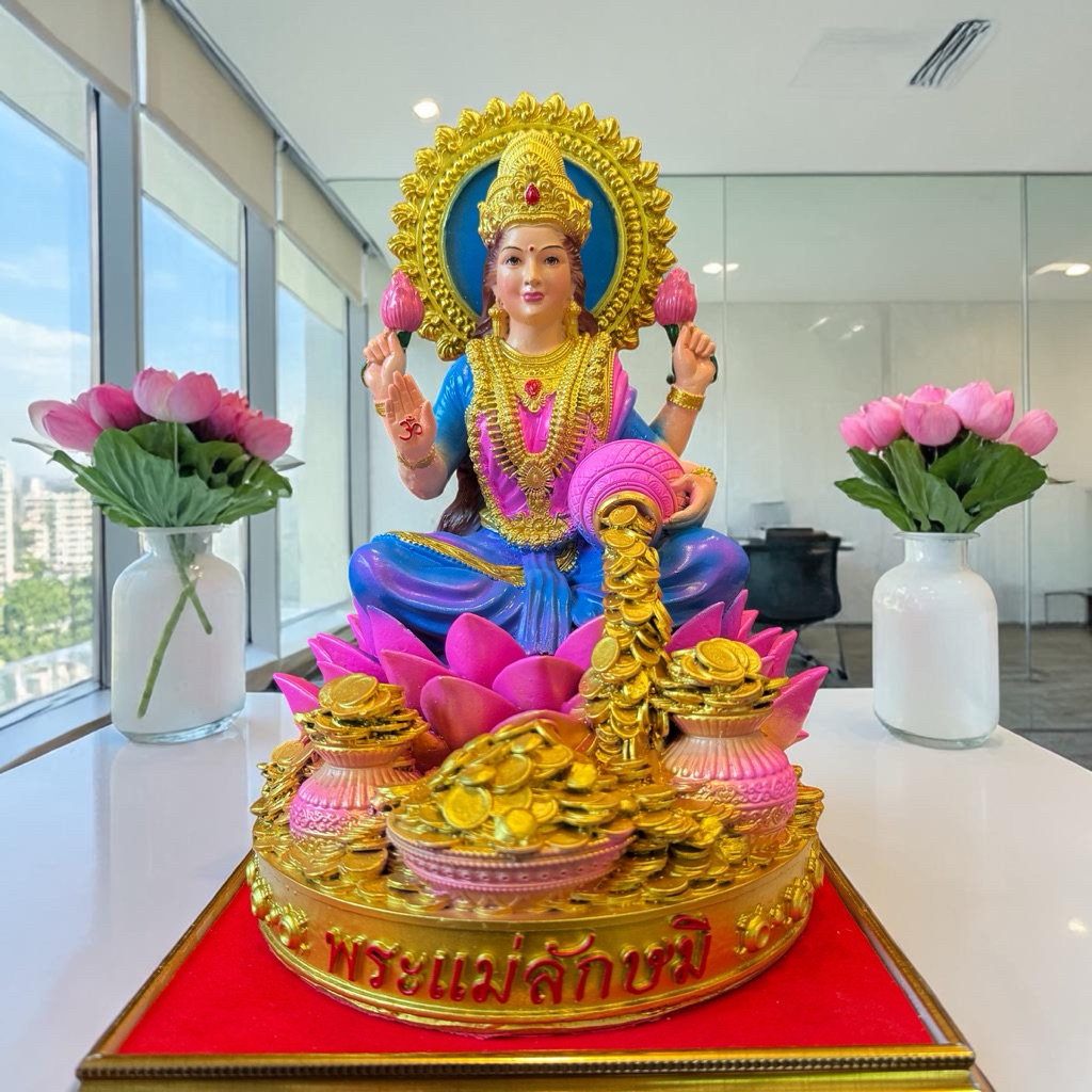 พระแม่ลักษมี(สีเสมือนจริง) ขนาดหน้าตัก 3 นิ้ว 1 รูปที่ 4