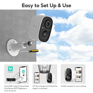 MeeGoo WiFi Wireless Camera กล้องวงจรปิดไร้สาย Outdoorกันน้ำIP65 แบตเตอรี่ในตัว Night Vision PIR