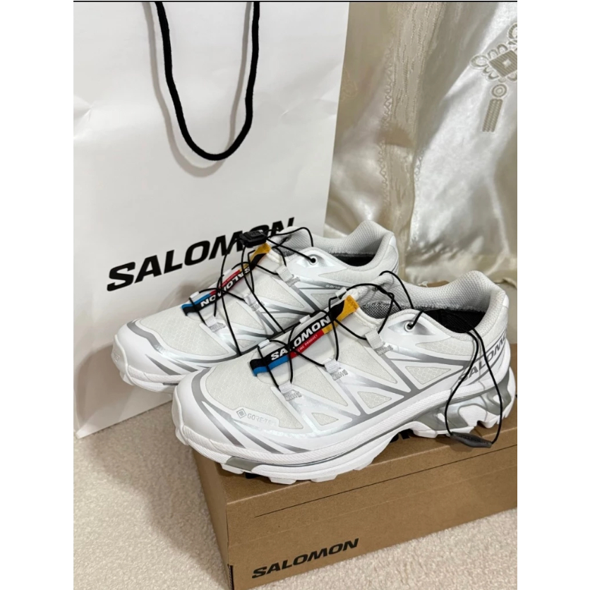 SALOMON XT 6 Black White Grey Silver GTX Expanse รองเท้าเดินป่าใบสำหรับผู้ชาย และผู้หญิง ราคา ถูกที่สุด ดีลบีเคเค แกลเลอรีภาพที่ 8