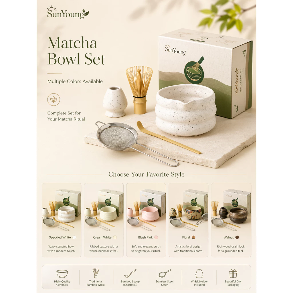 🍵ชุดชงมัทฉะ 5 ชิ้น กล่องหรู chawan matcha set bowl งานคราฟต์ระดับมาสเตอร์ จากญ✨ ถ้วยชงมัทฉะ ถ้วยชงชาเขียว แปรงชงชา thumbnail 10