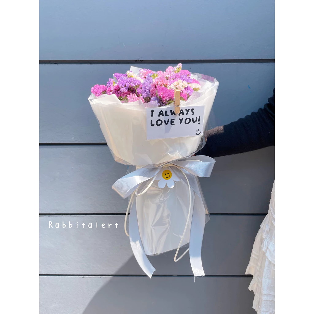 ส่งต่างจังหวัดได้นะคะ💐ช่อดอกสเตติสสด ช่อดอกไม้สด พร้อมการ์ด9แบบให้เลือก ช่อดอกไม้แทนความรู้สึก💓