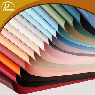 กระดาษห่อช่อดอกไม้ 2 สี ผิวเงา กันน้ำ ขนาด 58x58 ซม. 20 แผ่น/ถุง สไตล์หรู สำหรับจัดช่อดอกไม้และห่อของขวัญ
