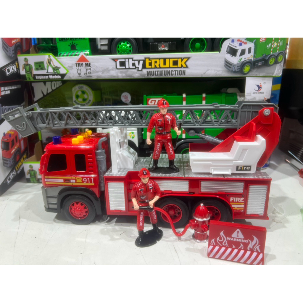 ของเล่นเด็ก รถดับเพลิง รถสีแดง รถของเล่น ดับเพลิงกระเช้า รถดับเพลิงเด็ก Fire Car ของขวัญ รถพร้อมหุ่น1189-108B