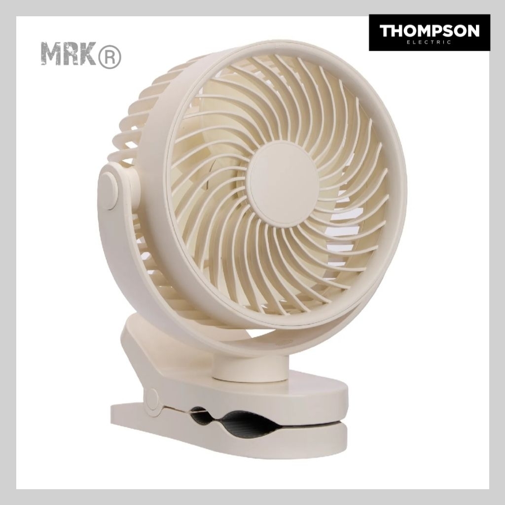 THOMPSONพัดลมตั้งโต๊ะ Clip Stand สีขาว