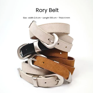 AMUSE BKK - Suede Belt เข็มขัดหนังกลับ ดีเทลโลหะและหัวเข็มขัดเงิน หลายสไตล์