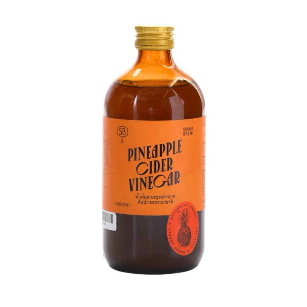 Tongtin Sinar Brew Pineapple Cider Vinegar with The Mother 450ml ชินอาบลิวน้ำส้มสายชูหมักจากสัปปะรด