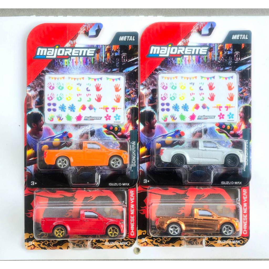 โมเดล รถเหล็ก มาจอเร็ตต์ กระบะ​ อีซูซุ ดีแมคซ์ ( สงกรานต์ ตรุษจีน ) Majorette Isuzu D-Max Pick Up Truck ขนาด 1:64 (3)