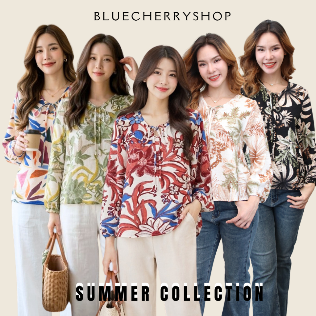 เสื้อสวยเหมือนสั่งตัด โคโค่ มีไซส์ 38 40 42 44 46 ผลิตจากผ้าชีฟองเนื้อทราย มีซับในในตัว brand bluecherry