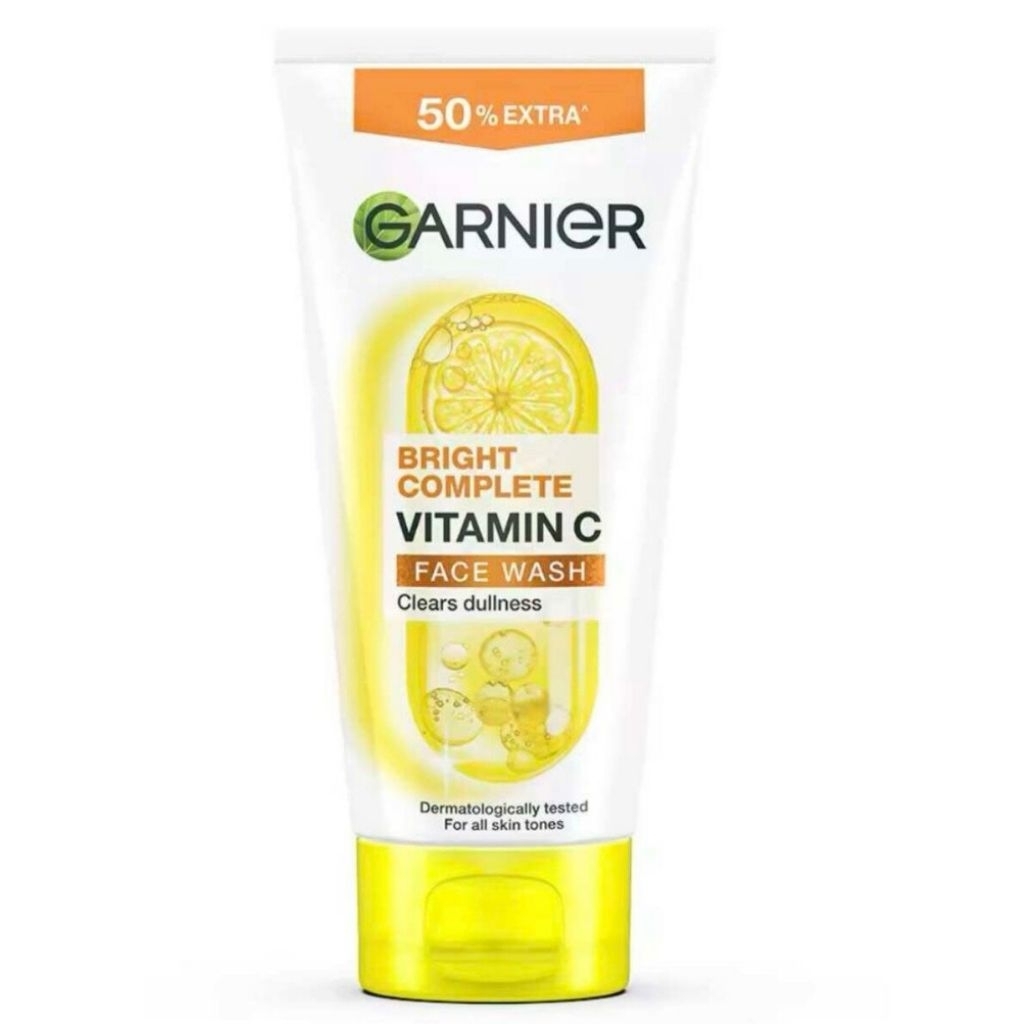 แท้100% โฟมล้างหน้า 150 ml. Garnier Bright Complete Vitamin C Face Wash 150ml การ์นิเย่ ไบรท์ คอมพลีท ไบรท์เทนนิ่ง โฟม