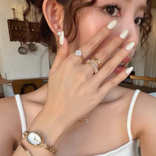 gigaglam lumière ring | แหวนสแตนเลสตีล ประดับเพชร cz