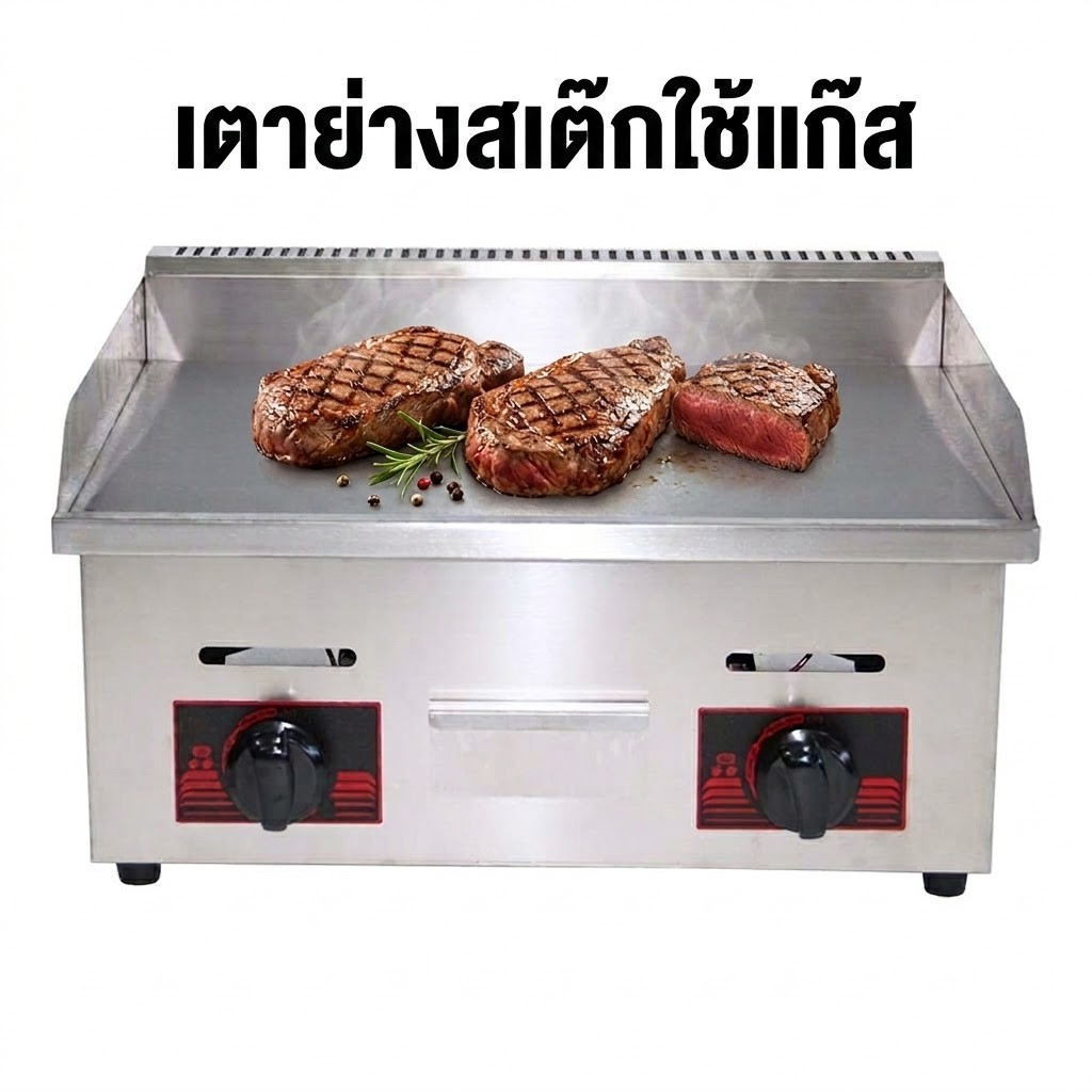 เตาสเต็กใช้แก๊ส เตาสเต็กหน้าเรียบ กระทะหน้าเรียบ เตาย่างสเต็ก เตาเทปันยากิPL718