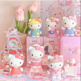 8 ชิ้น/ชุด ฟิกเกอร์ Sanrio Kitty ขนาด 6-7 ซม. ไดอารี่เจ้าหญิงน่ารัก ชุดแต่งตัว อนิเมะ โมเดลของเล่น ของตกแต่งเดสก์ท็อป