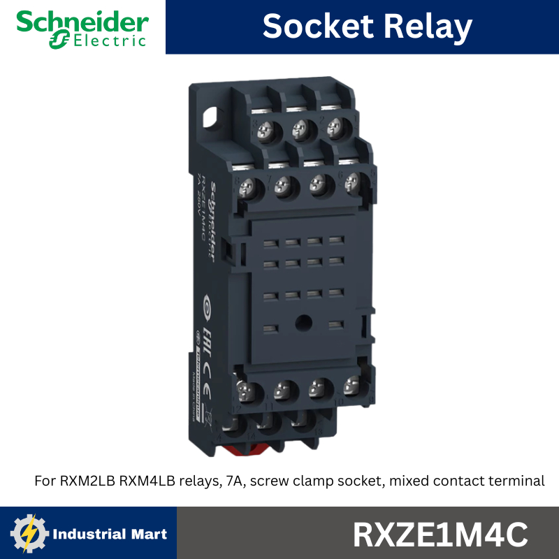 Schneider Electric RXZE1M4C Socket Relay ซ็อกเก็ตรีเลย์ 4 คอนแทค 7A สำหรับรีเลย์รุ่น RXM4LB***