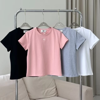 SISSY : เสื้อยืดแขนสั้น Baby tee (S-XL) คอกลมทรงสวย ผ้านุ่ม อยู่ทรงสวย ปักโลโก้ โทนสีคลาสสิกใส่ง่ายทุกวัน