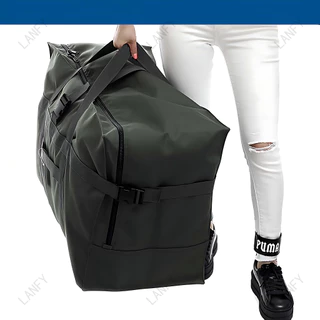 กระเป๋าเดินทาง Duffel 80-120L ติดกระเป๋าได้ ผ้าอ๊อกฟอร์ดหนากันน้ำ 60x29x43 / 70x35x48ซม. มาตรฐาน158 โหลดใต้เครื่อง 4 สี