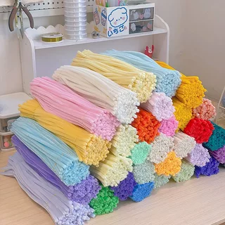 ลวดกำมะหยี่ DIY 8มม 100ชิ้น ลวดกํามะหยี่ขนฟู เส้นขนฟู ลวดกำมะหยี่หนาพิเศษ ทำงานฝีมือ