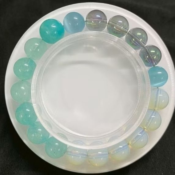กำไลหินแร่ (สังเคราะห์) Opalite, Aura Quartz, Cat’s Eye, Quartzite ย้อมสี