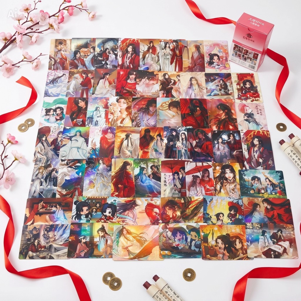 A050  สวรรค์ประทานพร BOX PHOTO CARD 55 ใบ การ์ดโฮโลแกรม วาย  เทียนกวานซื่อฝู