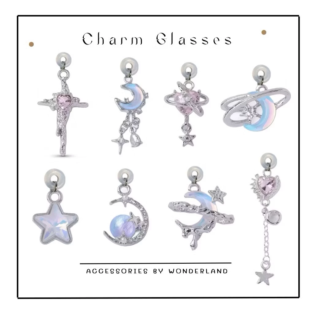 ✨ชาร์มห้อยแว่น✨ 1ชิ้น Charmglassesชาร์มตกแต่งขาแว่น จี้ห้อยตกแต่งขาแว่นเพิ่มความแกรม glasses charm