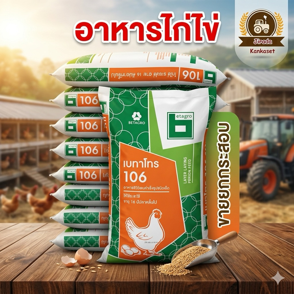 (ยกกระสอบ)อาหารไก่ไข่(106)เบทาโกร30กิโลกรัม