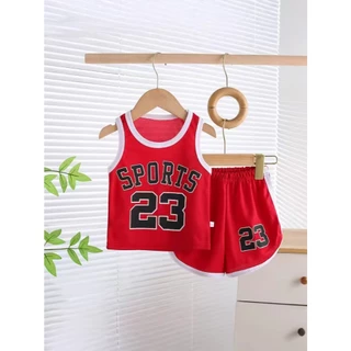 📌พร้อมส่ง📌 ชุดเสื้อเด็กผู้ชาย เสื้อผ้าเด็ก อายุ 6 เดือน - 6 ปี ผ้าระบายอากาศดี ชุดบาสกีฬาของเด็ก