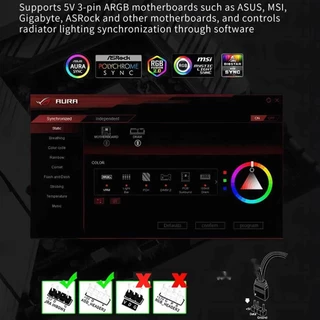 Hills 1 ถึง 9 3 ใน 1 PWM แม่เหล็กดูด ARGB Fan Hub Splitter PWM ฮับดูดแม่เหล็กพร้อมรีโมท SATA Power Supply