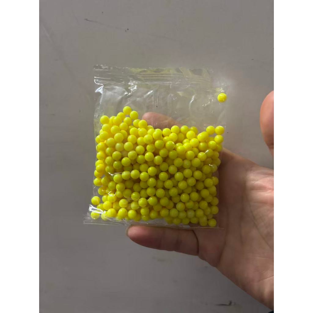 QC ลูกปัดพลาสติกสีเหลือง,เม็ดเซลามิกสีขาว(6มิล)พร้อมส่ง