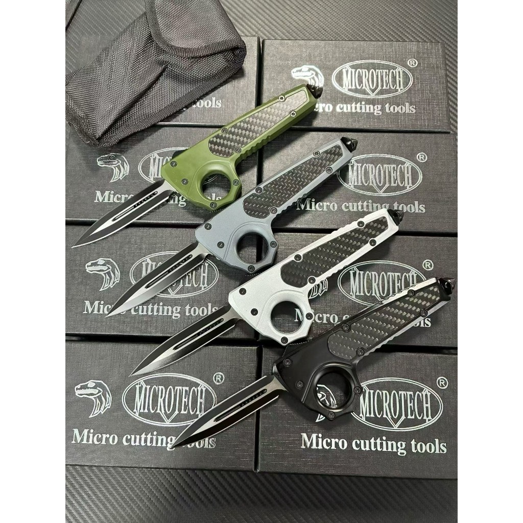 Microtech ไมโครเทคโนโลยี มังกรฟันบาดเจ็บ OTF วัสดุของใบมีด: 440 วัสดุก้าน โลหะผสมสังกะสี+ประสานคาร์บอน ความแข็ง:58-60HRC