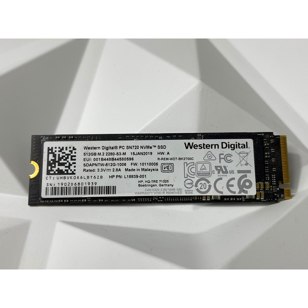 🌟🖥️SSD 512GB Western Digital SN720 NVMe M.2 2280 มือสอง✅🌟