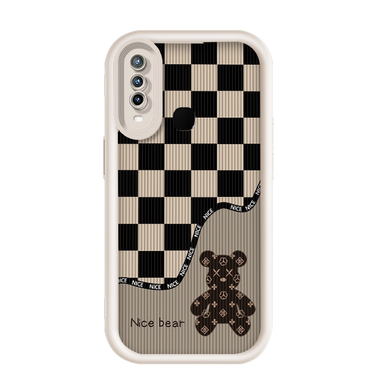 เข้ากันได้ Vivo Y17/Vivo Y12/Vivo U10/Vivo Y11 2019,Checkerboard ความรุนแรงหมี Tide แบรนด์ กรณีโทรศั