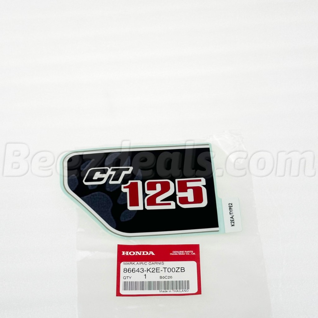 สติ๊กเกอร์ สีน้ำตาล เครื่องหมาย (CT125) รถสีน้ำตาล 86643-K2E-T00ZB (สินค้าแท้จากศูนย์) Honda CT125