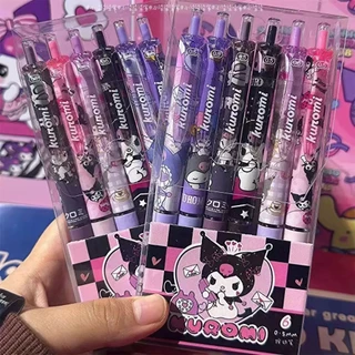 【สินค้าพร้อมส่ง】กล่อง 6 ชิ้น ปากกาหมึกเจล น่ารัก 0.5 มม. สีดำ สำหรับนักเรียน มีให้เลือกหลายสี