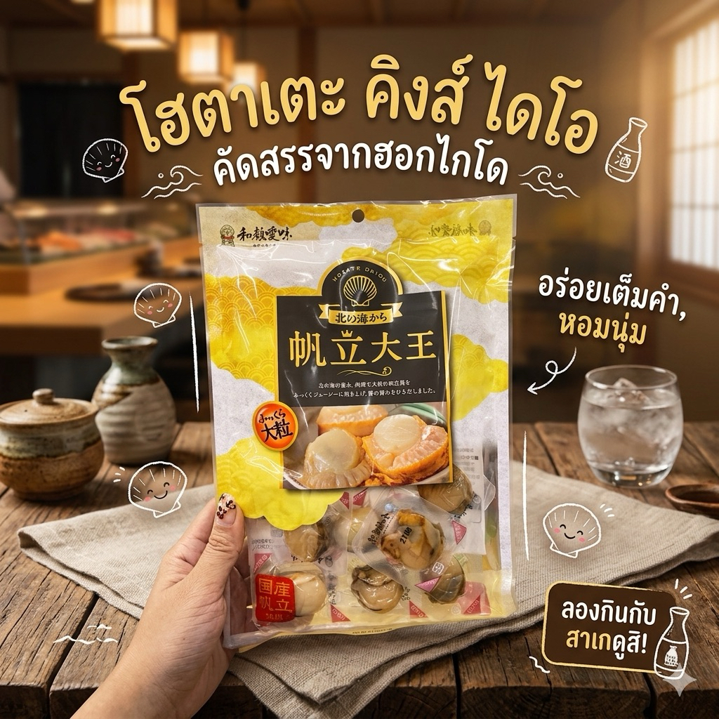 ‼️ร้านนี้ถูกที่สุด‼️ของแท้นำเข้าจากญี่ปุ่น หอยเชลล์ญี่ปุ่นแบบพรีเมี่ยม ตัวใหญ่ นุ่ม ไม่แข็ง ไม่เหนียว อร่อยมาก