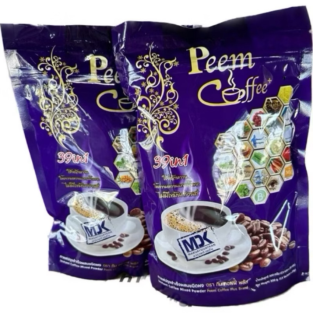 กาแฟภีมคอฟฟี่ Peem Coffee 39 in1 (1ห่อ 15 ซอง) กาแฟเพื่อสุขภาพ