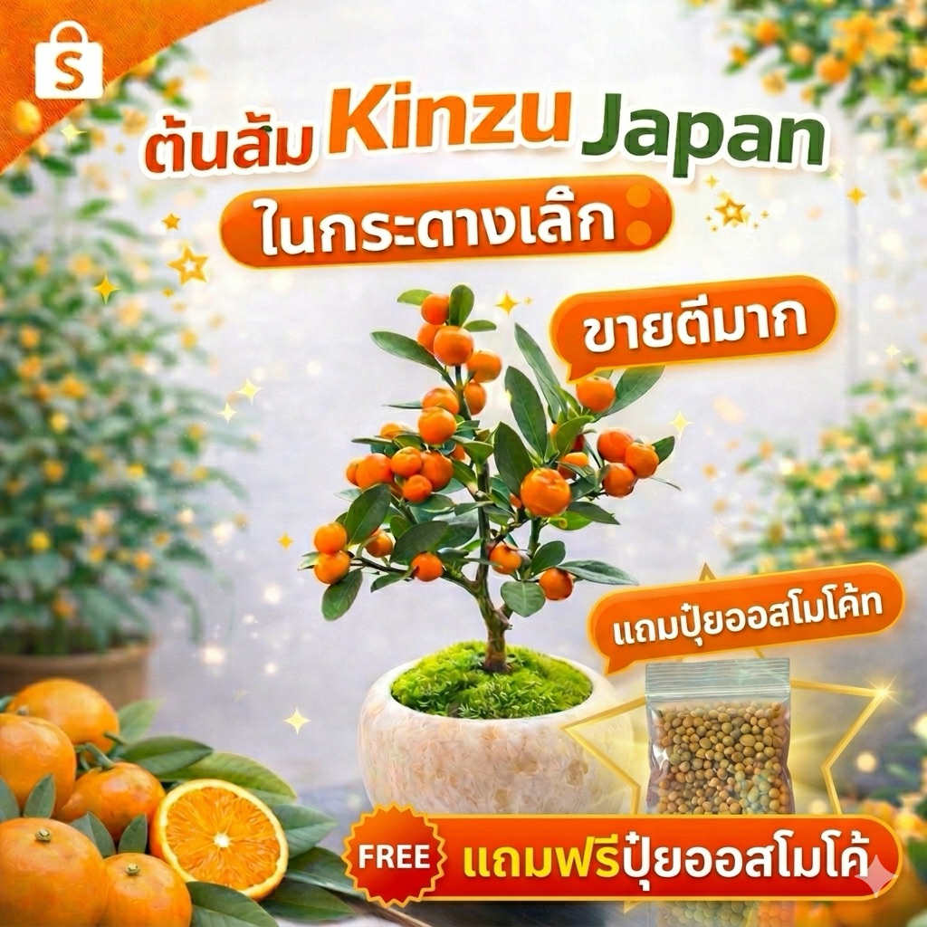 ส้มญี่ปุ่นแคระ กระถาง 6 นิ้ว ส้มคินสุ kinzuไม้มงคล ส้มญี่ปุ่นแคระ ออกลูกสีส้ม🍊